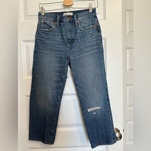 Madewell cropped classic straight leg jean